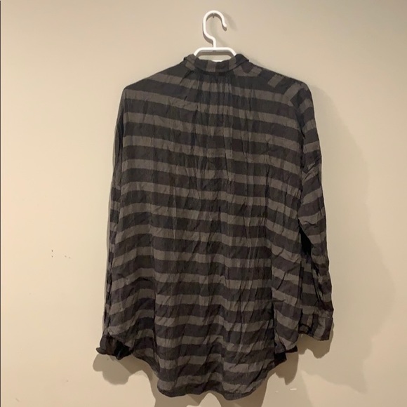 Free People Black and Grey Checkered Shirt - Women’s Size Medium - Picture 4 of 5